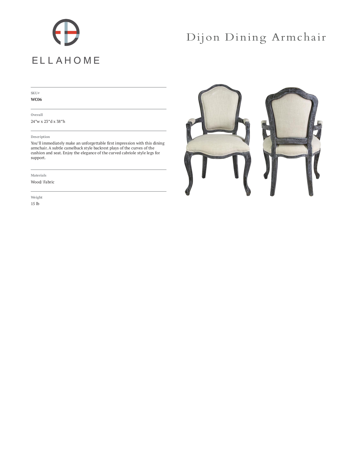 ellahome FRQP1512 Specification - ManualMachine.com