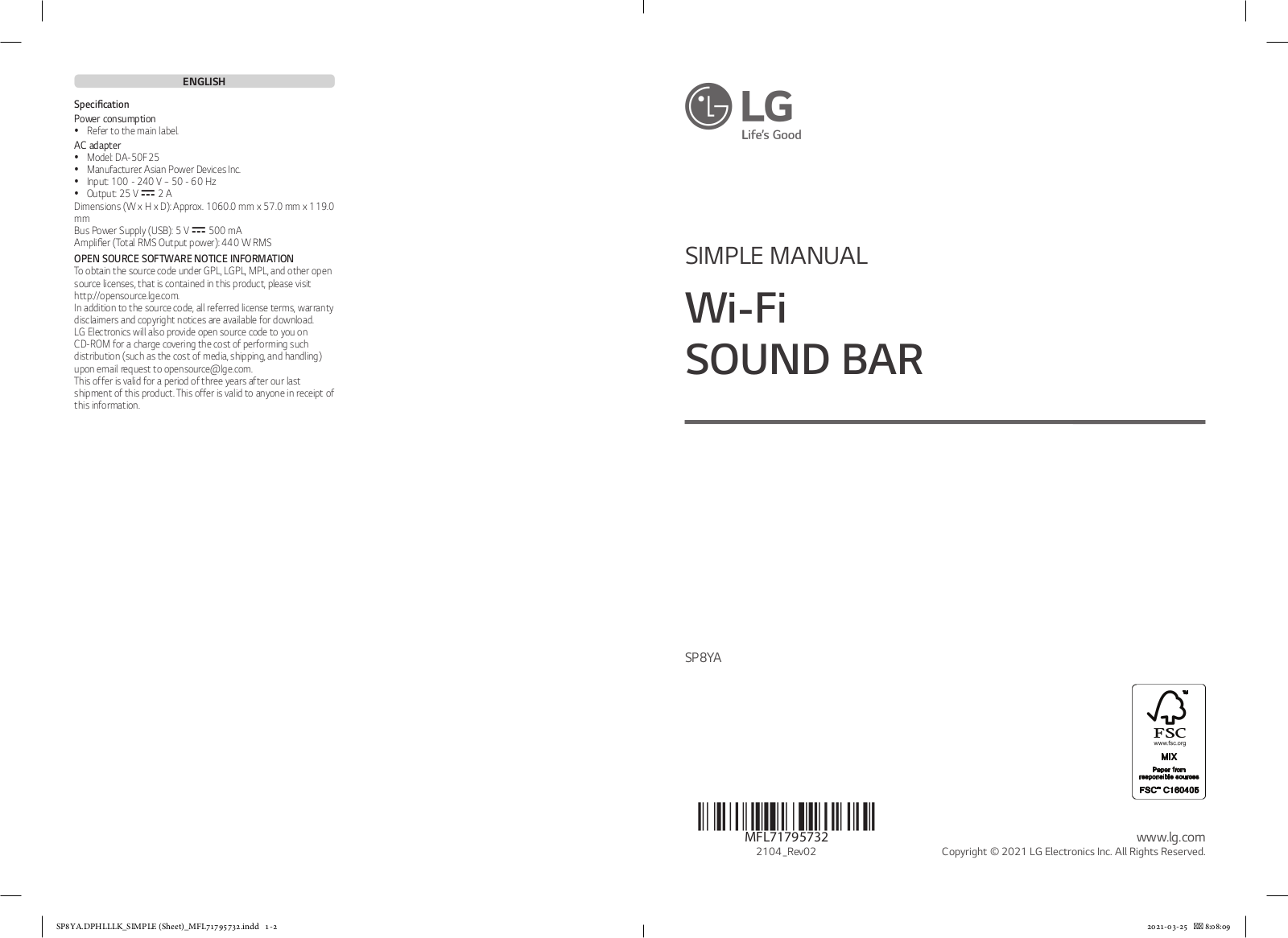 LG SP8YA User Guide