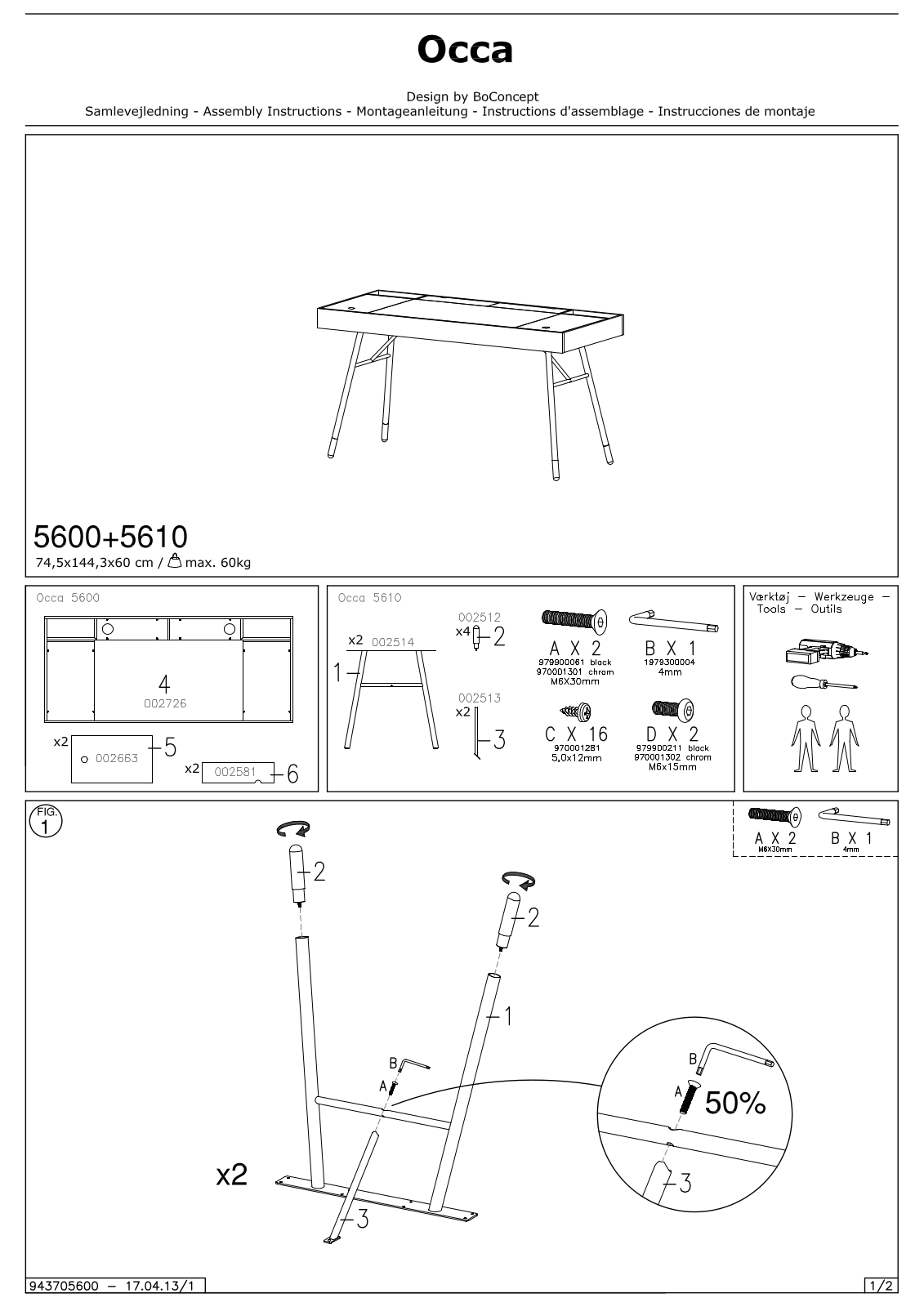 BoConcept 5610, 5600 Assembly Instruction