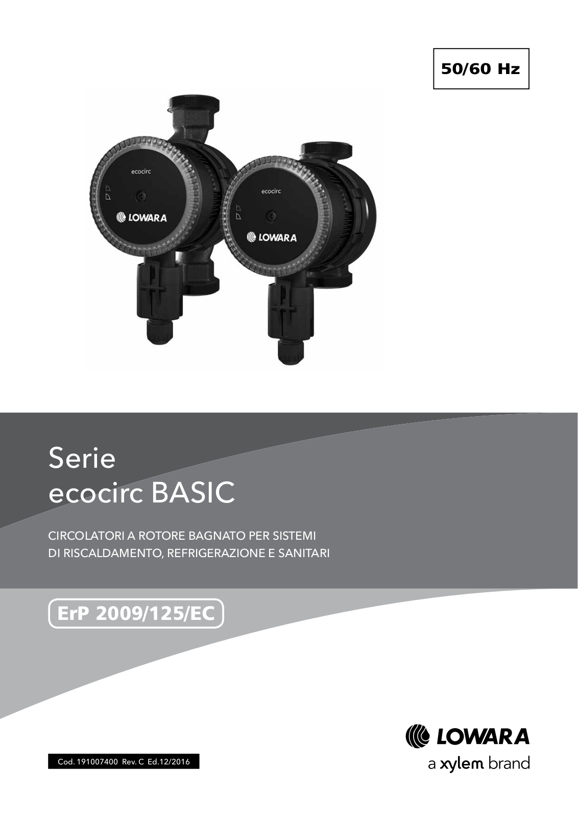 LOWARA ecocirc BASIC SCHEDA TECNICA - ManualMachine.com