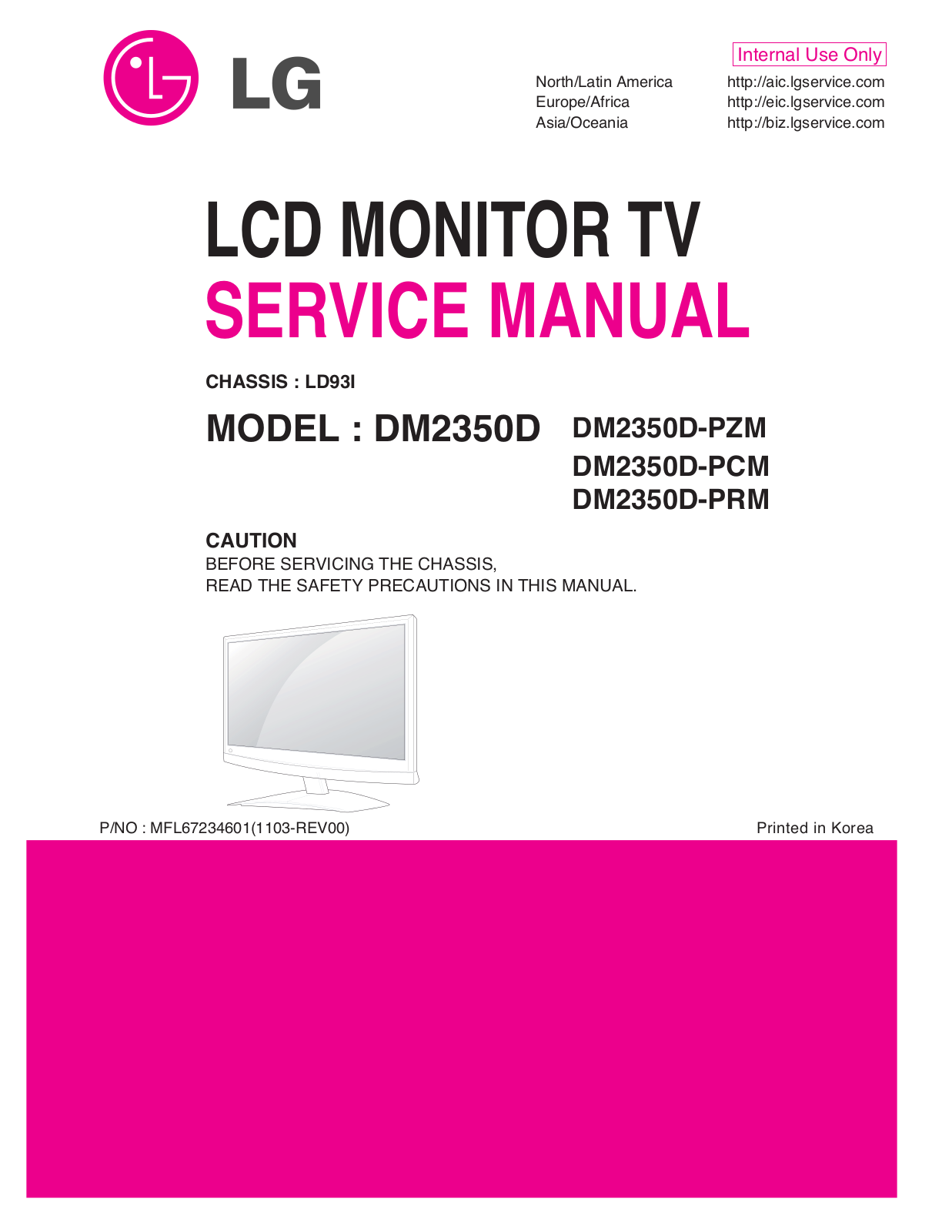LG DM2350D PZM, DM2350D PCM, DM2350D PRM Schematic