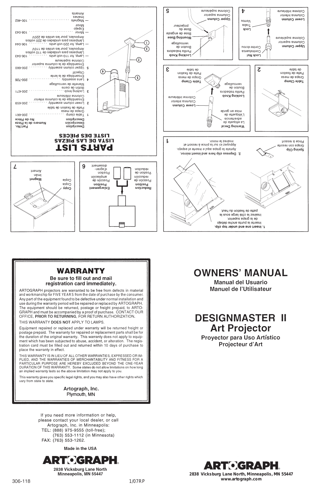 Artograph DesignMaster II User Manual