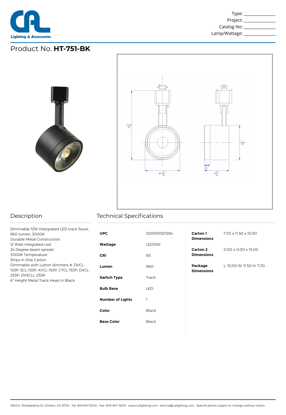 Cal Lighting CG10305 Specifications - ManualMachine.com