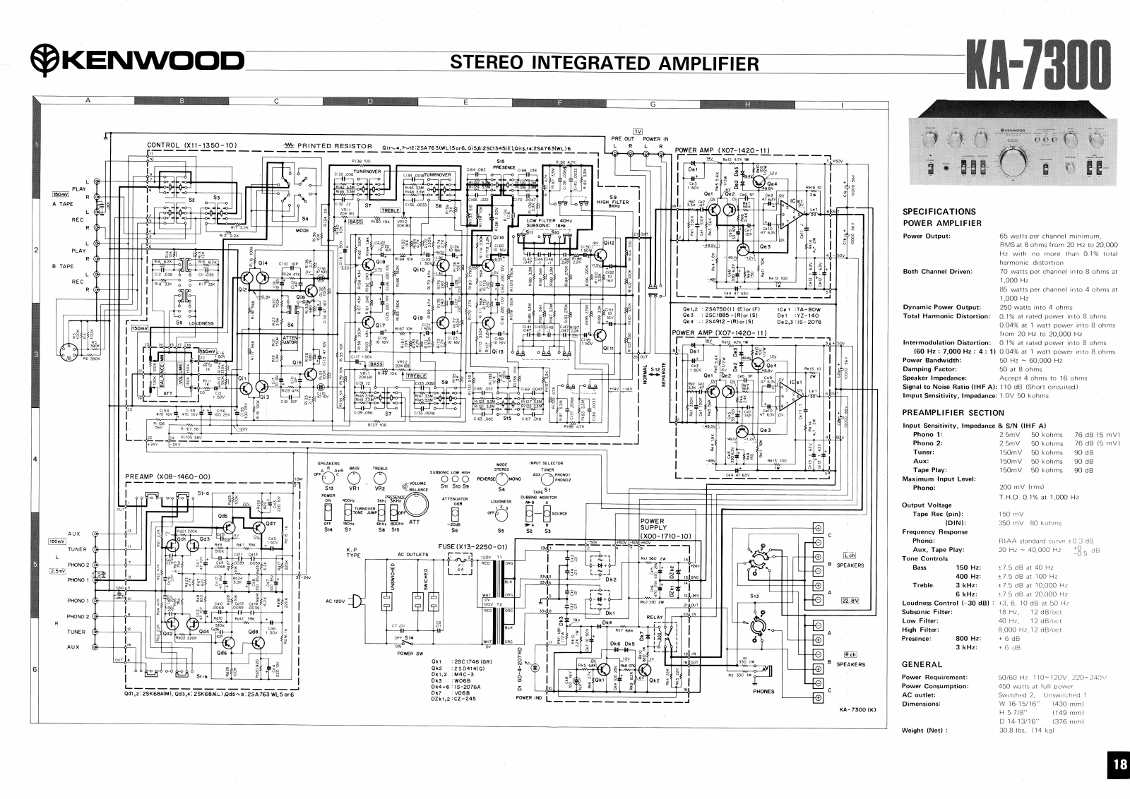 Kenwood KA-7300 Schematic