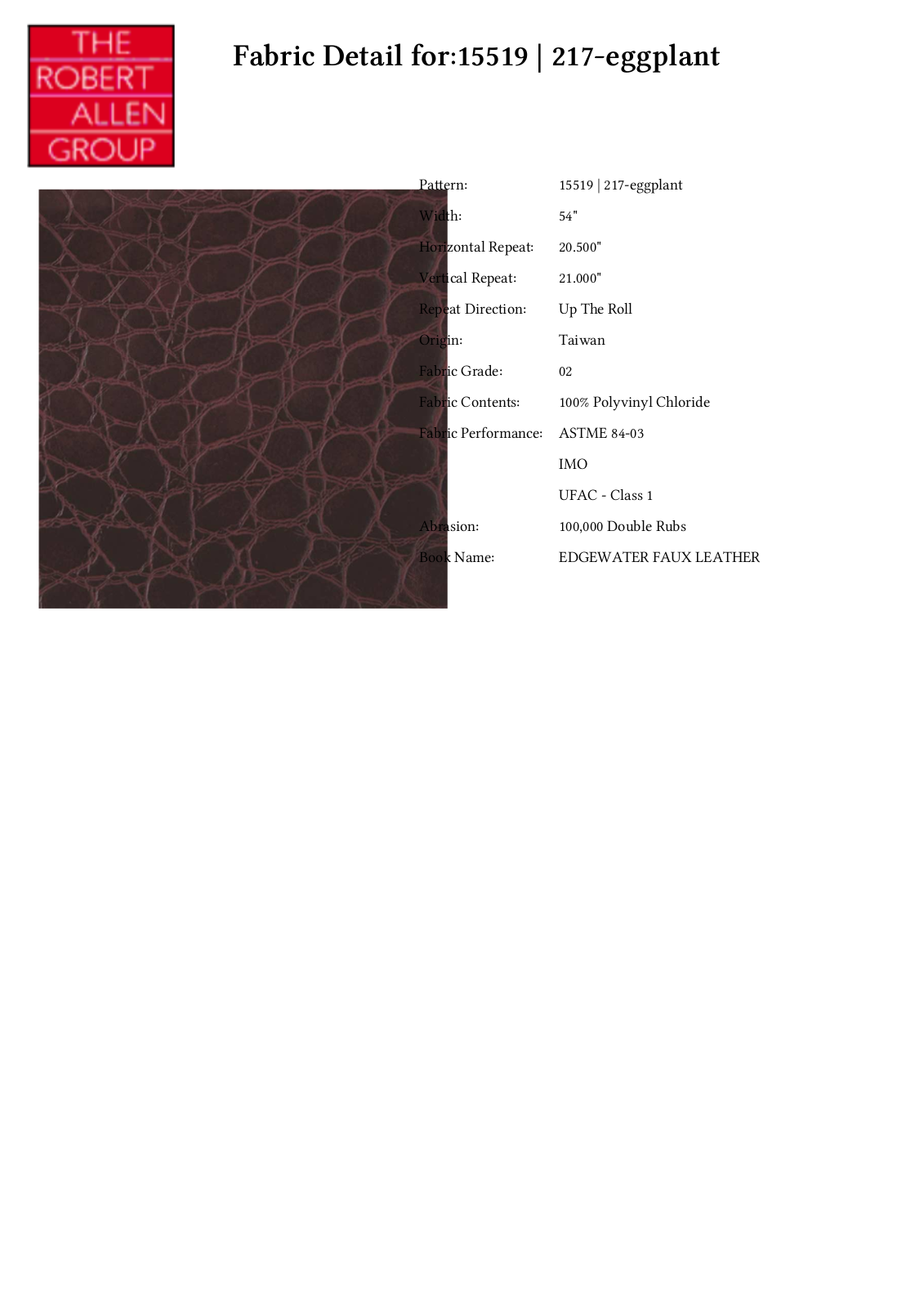 Duralee CRAL5231 Specifications - ManualMachine.com