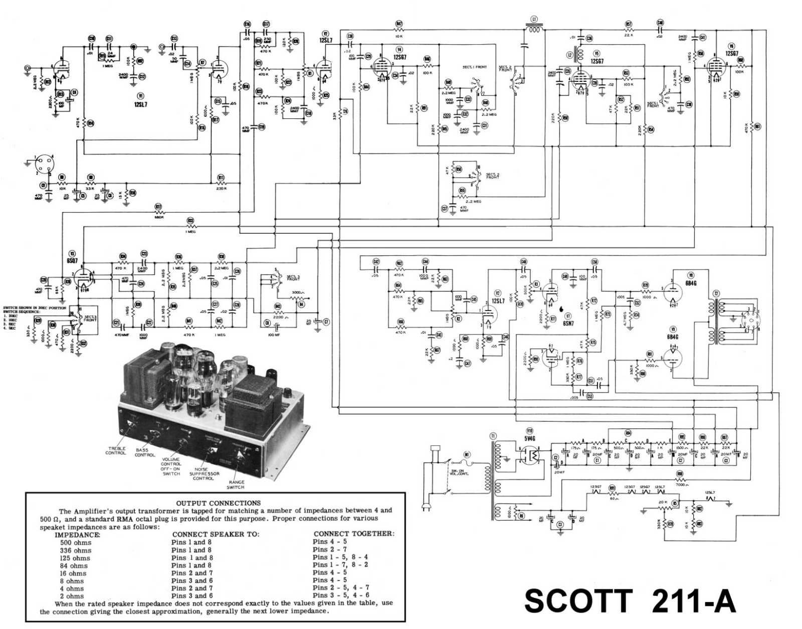 H.H. Scott 211-A Schematic