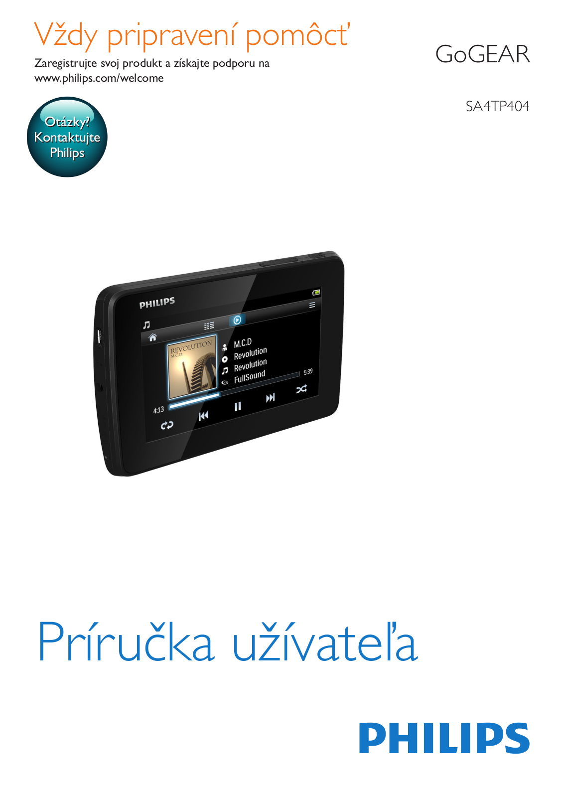 Philips SA4TP404KF/97 User Manual
