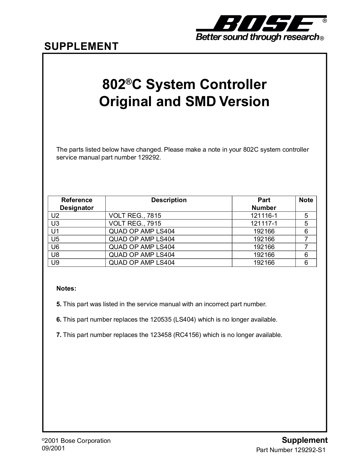 BOSE 802C I Schematic