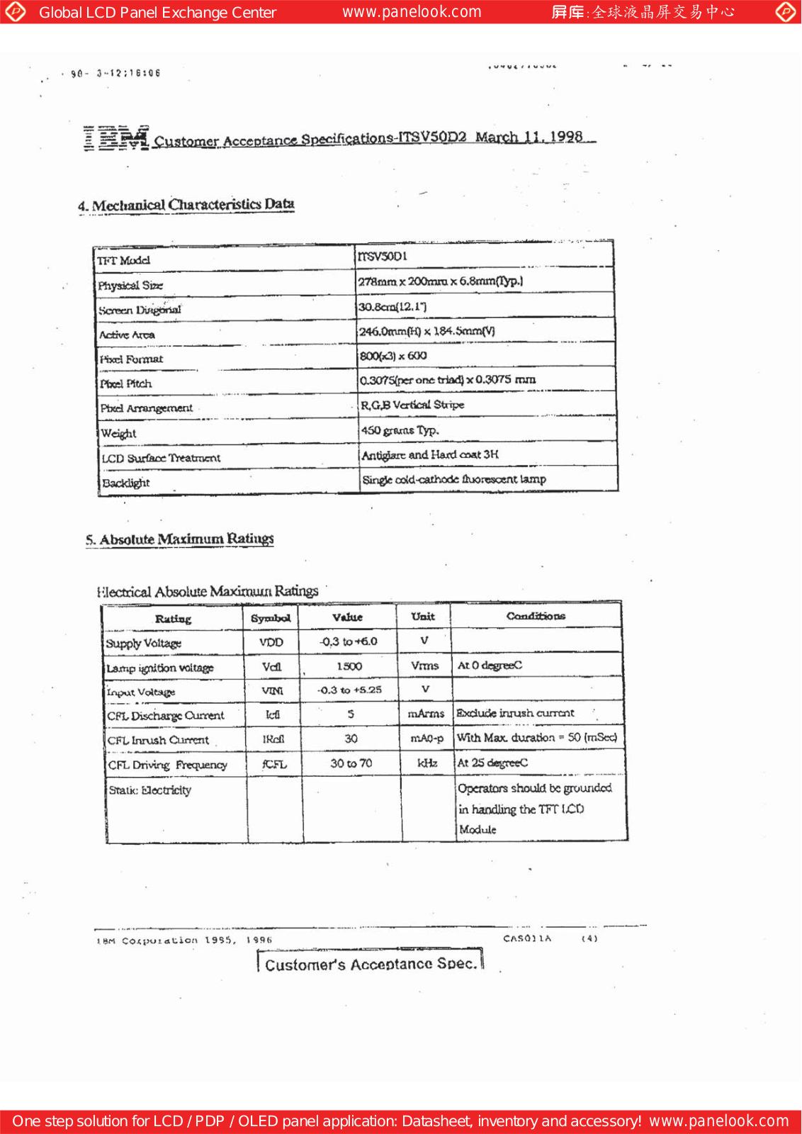 IBM ITSV50D2 Specification