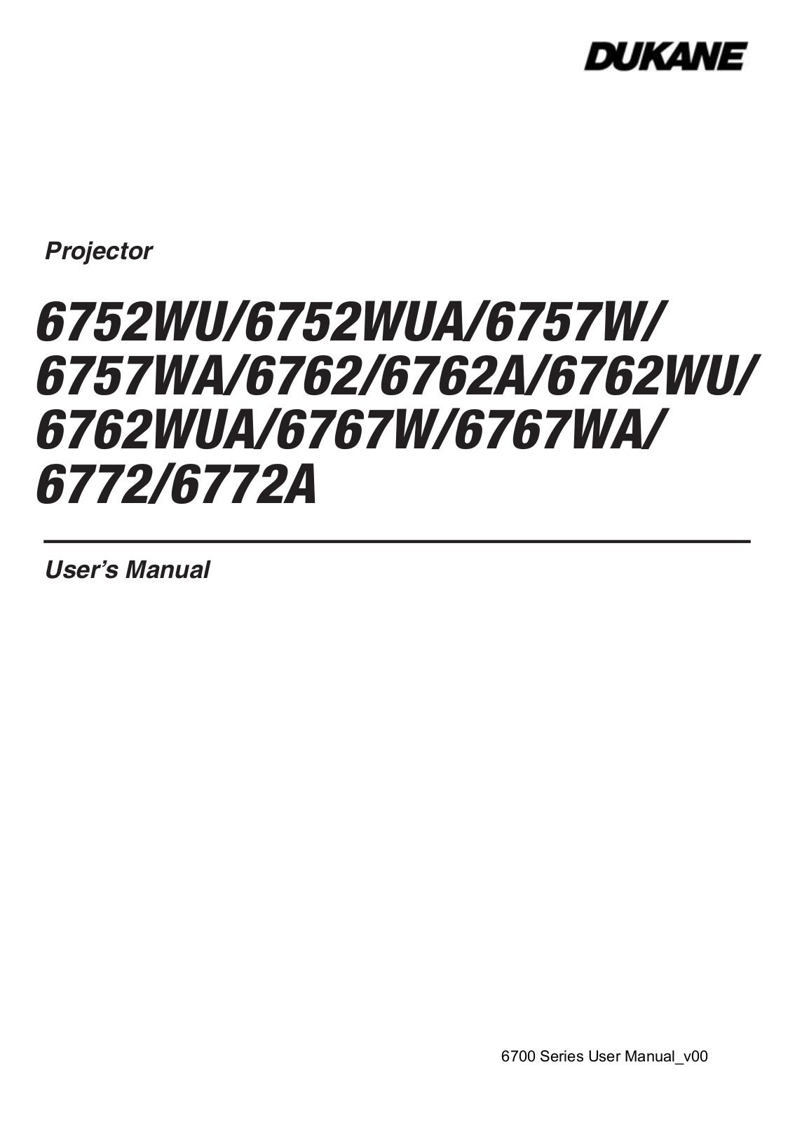 Dukane 6752WU, 6752WU-L, 6757W, 6757W-L, 6762 User Manual