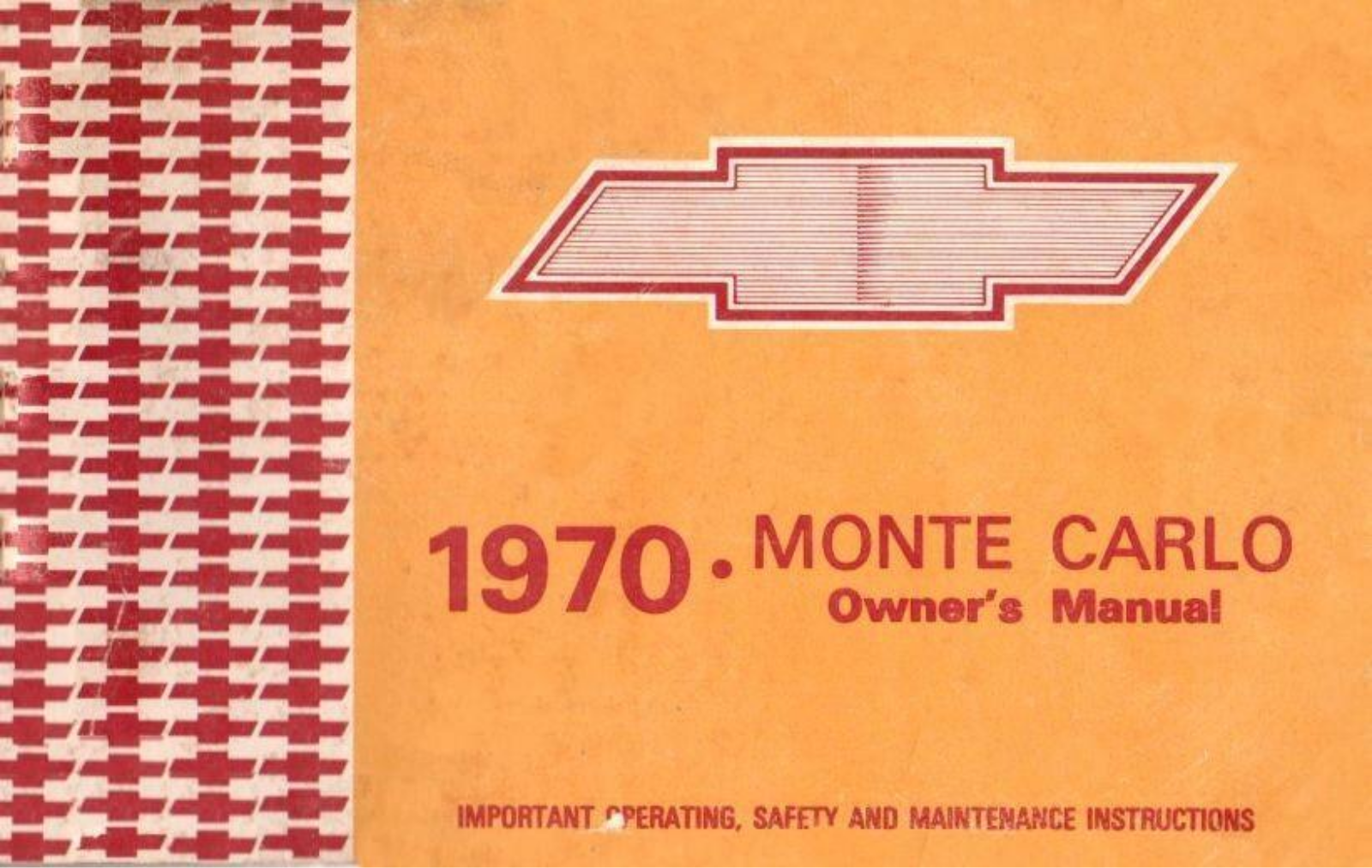 Chevrolet Monte Carlo 1970 Operating Instructions