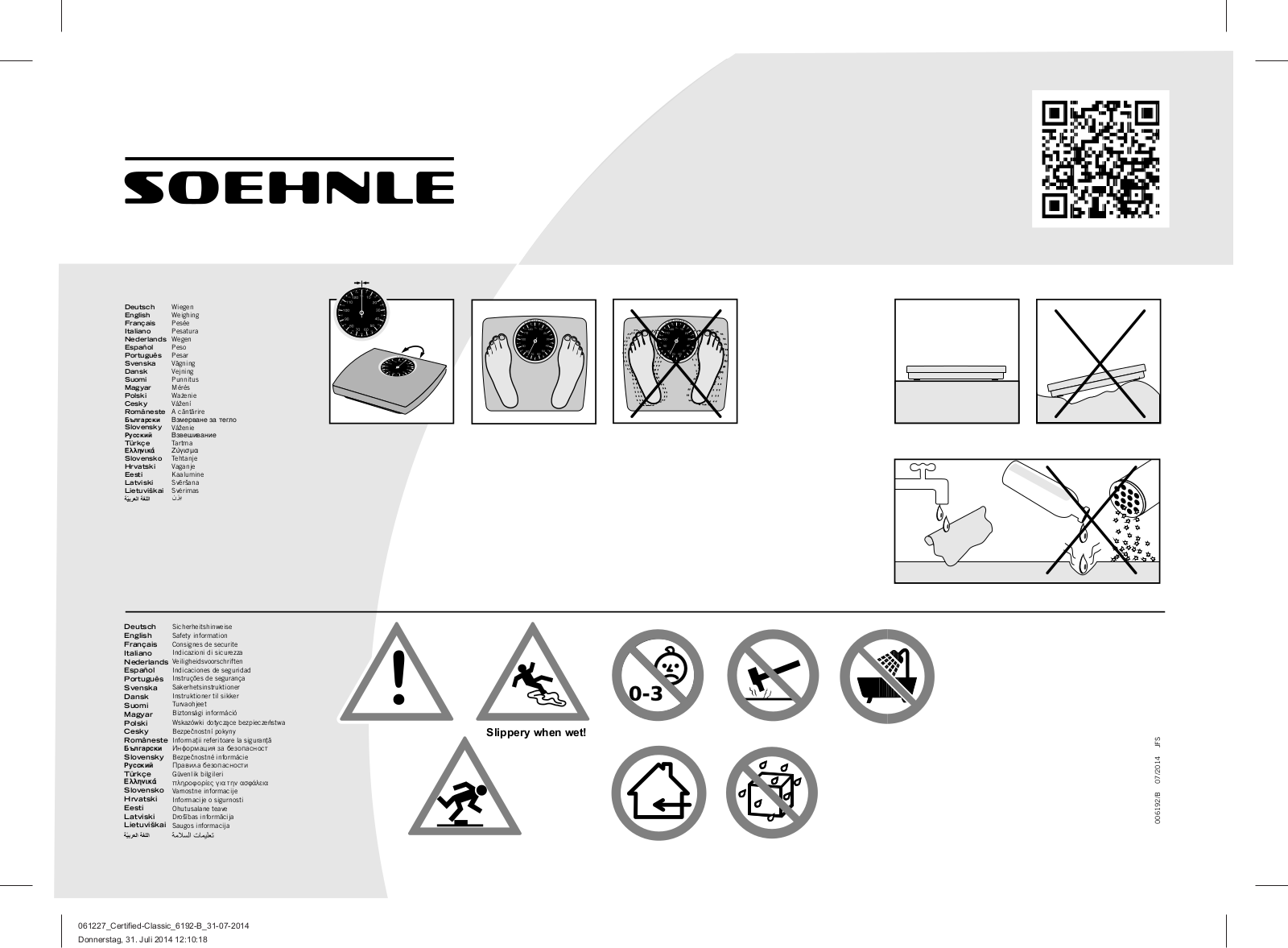 Soehnle Certified Classic User Manual