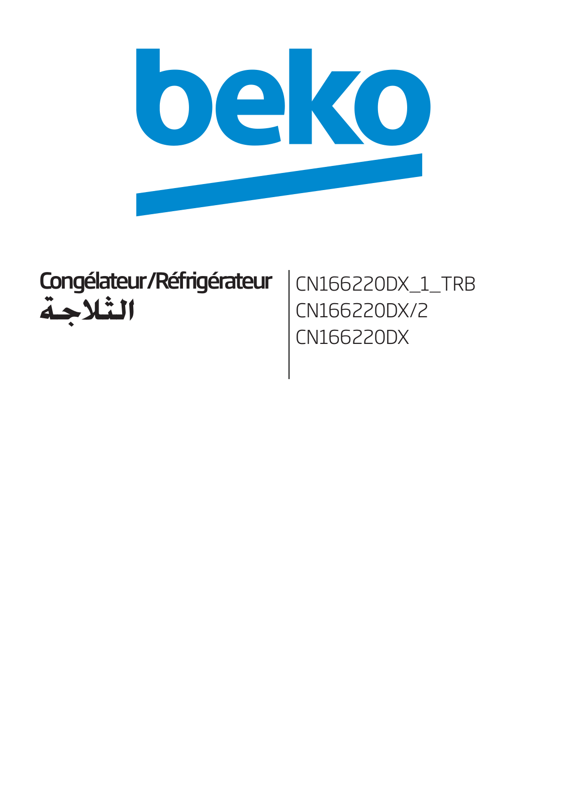 Beko CN166220DX_1_TRB, CN166220DX/2, CN166220DX User manual