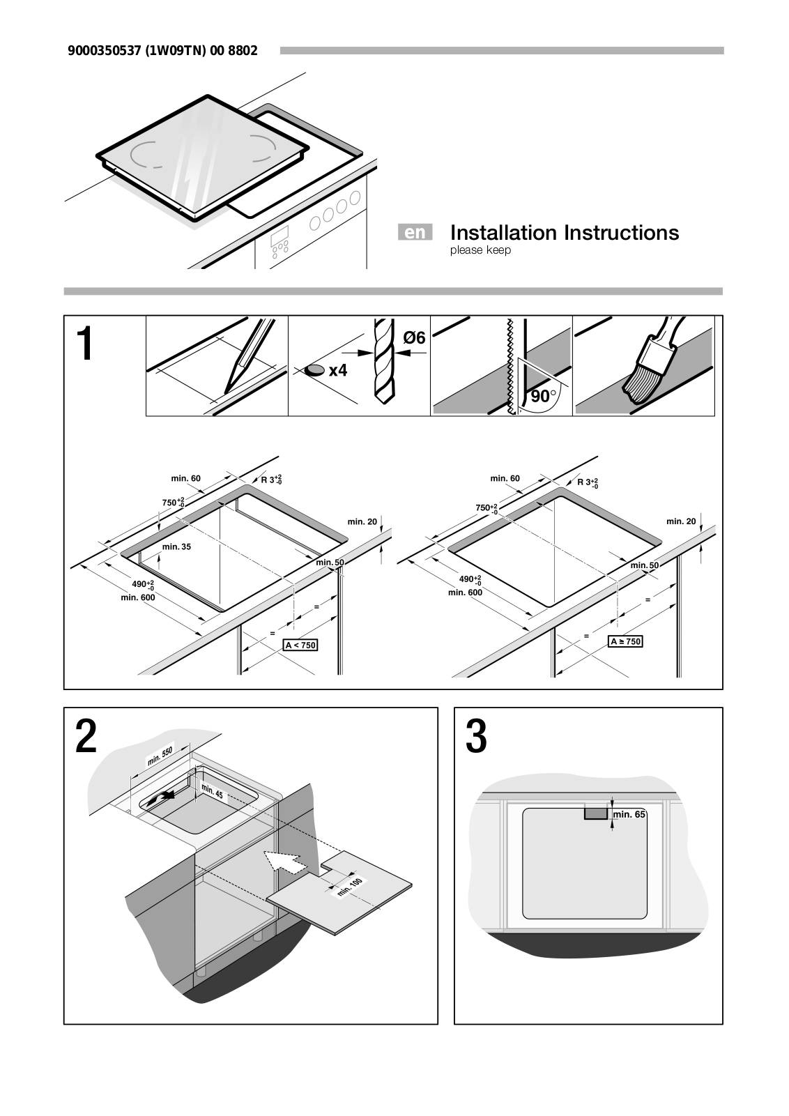 Neff ICK88X installation instructions