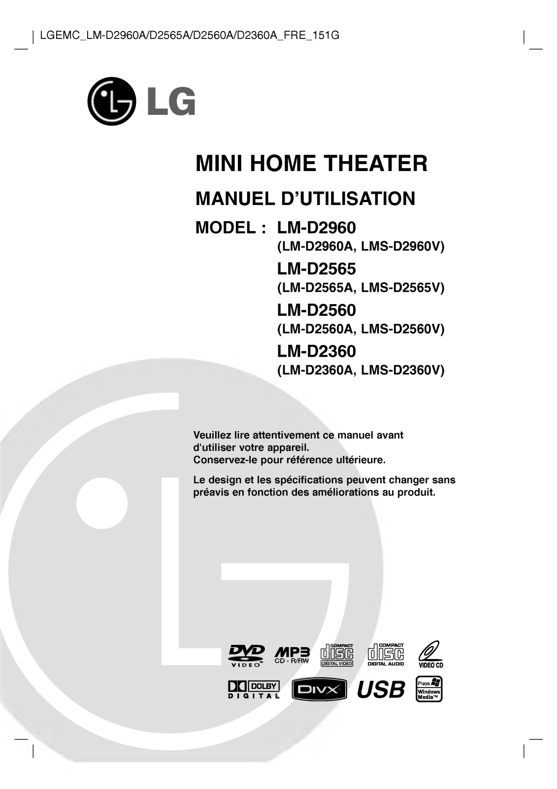 LG LM-D2560A Owner’s Manual