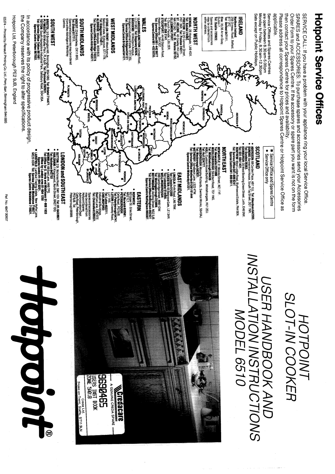 Hotpoint 6510 User Manual