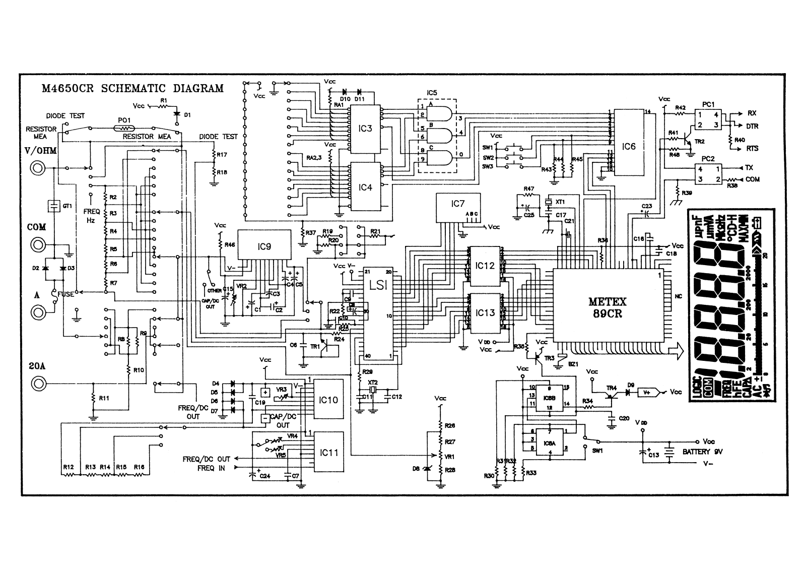 Metex M4650CR Cirquit Diagram