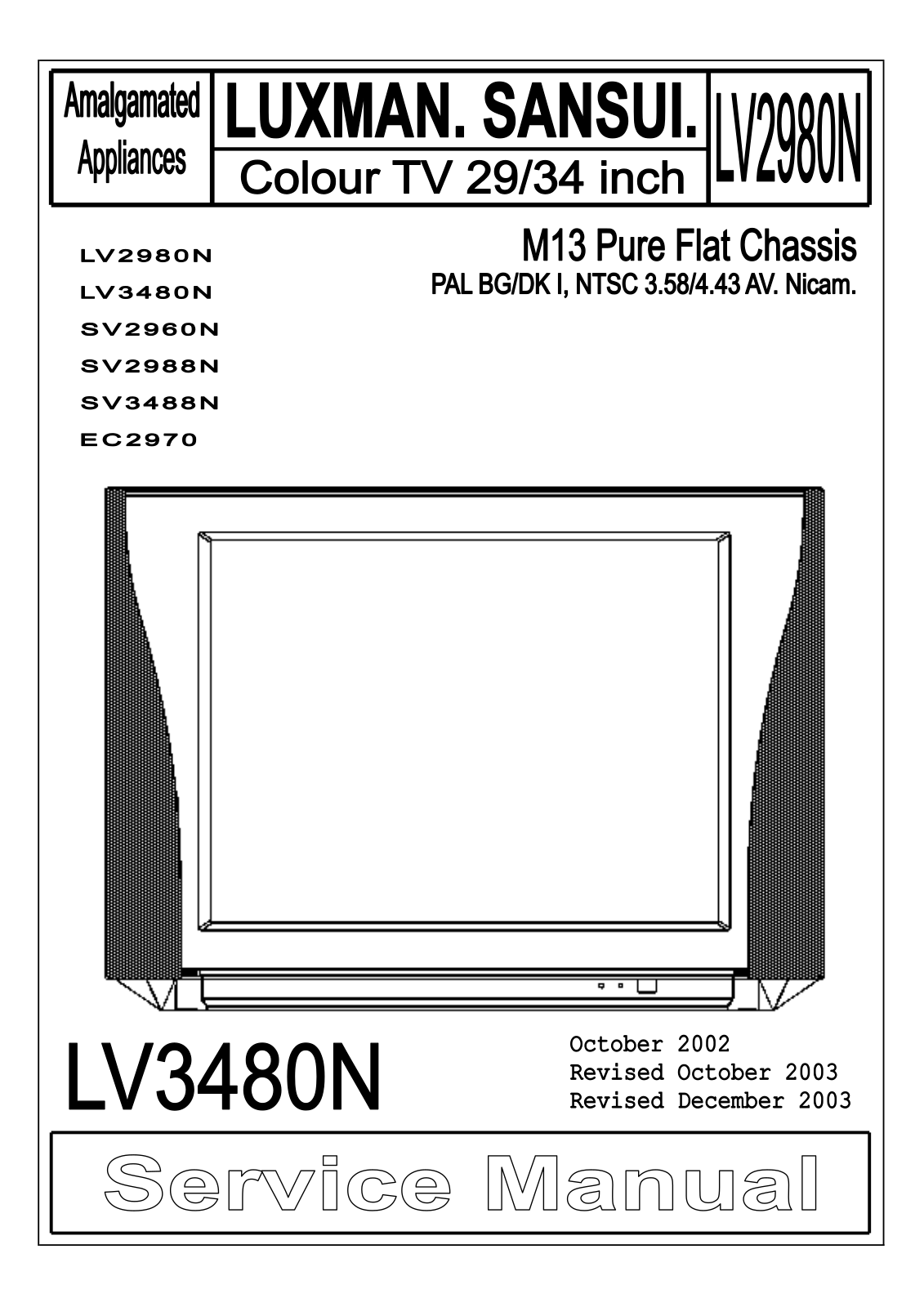 Sansui LV3480N Schematic