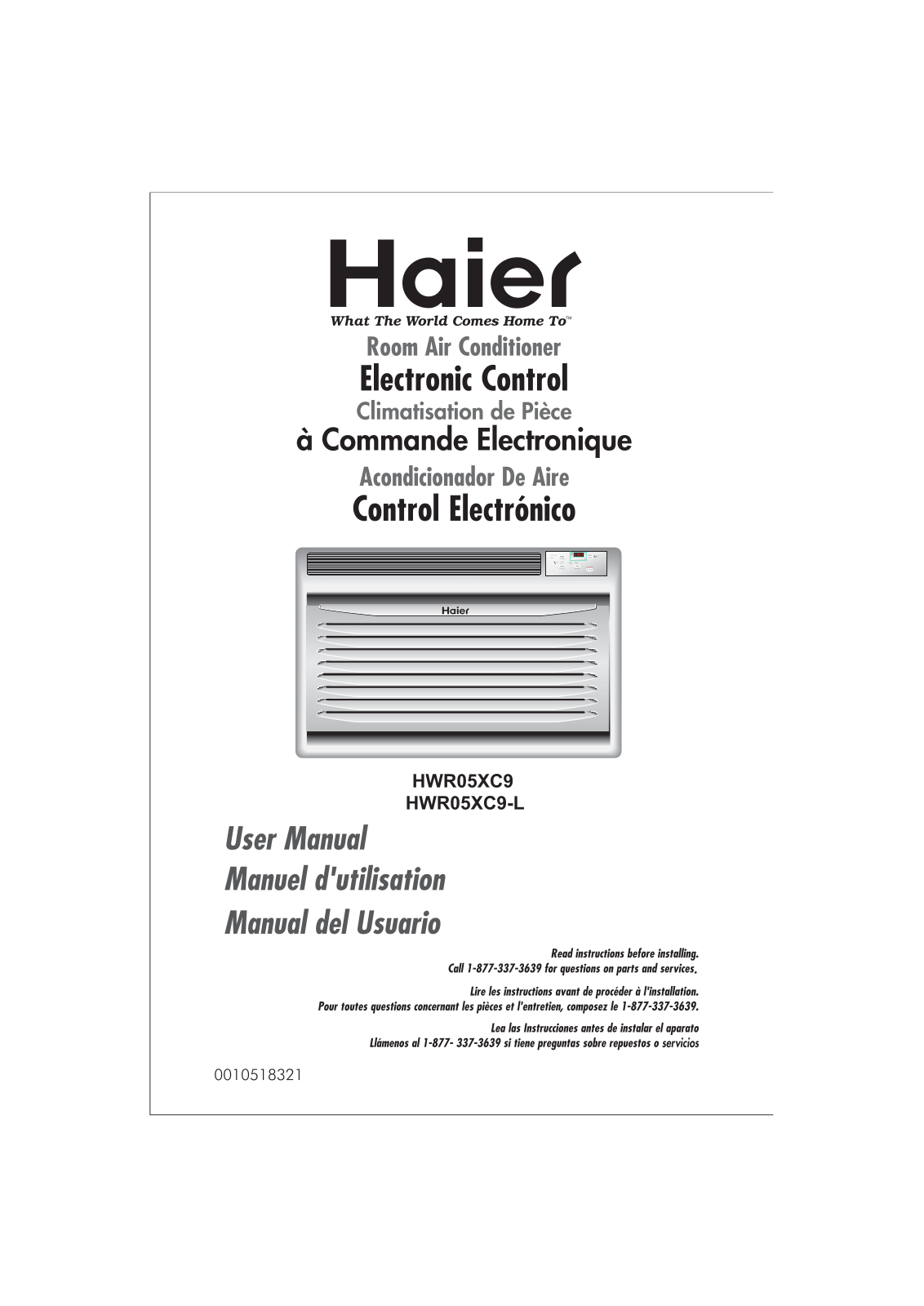 Haier HWR05XC9-L, HWR05XC9 User Manual