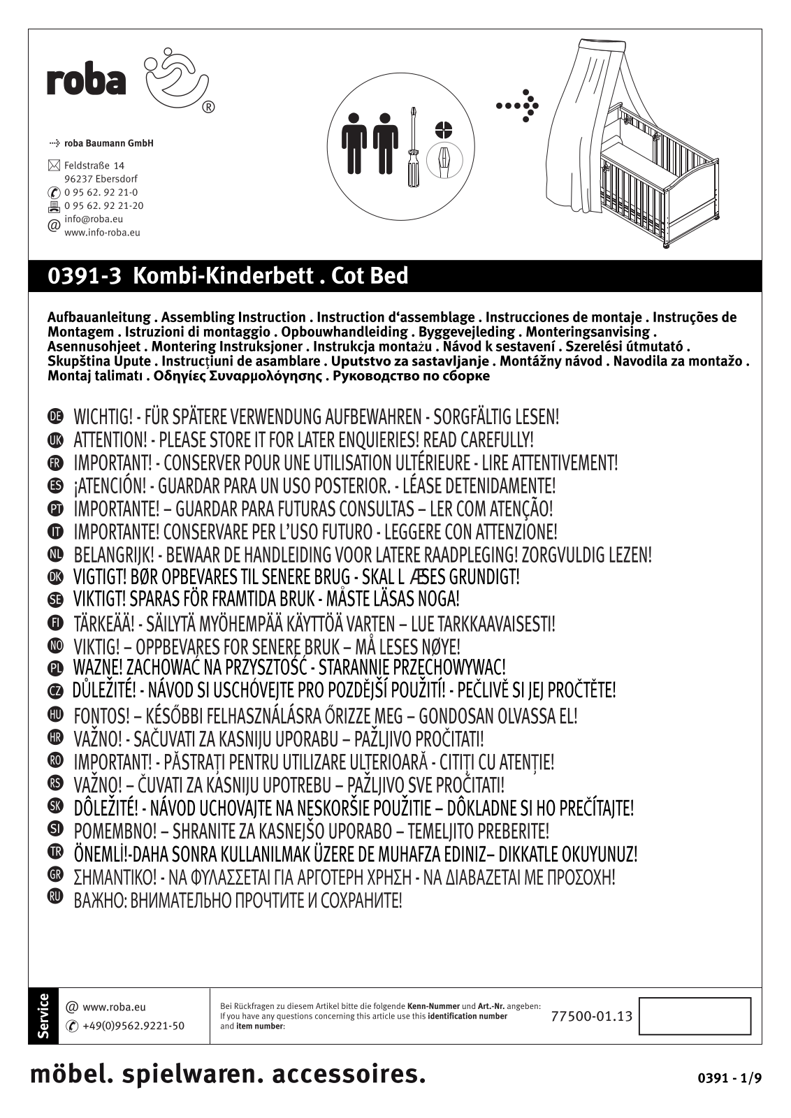 Roba 0391-3 Assembly Manual