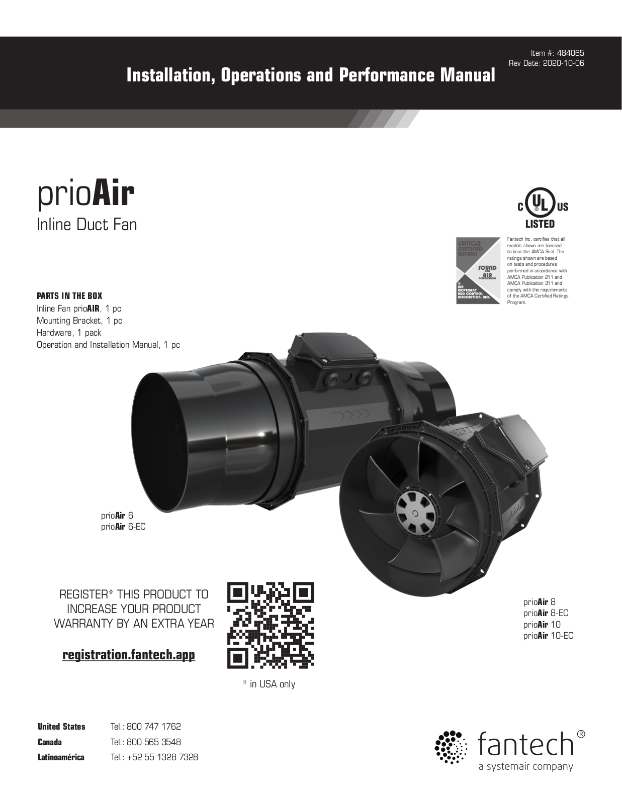 Fantech prio Air Installation Manual