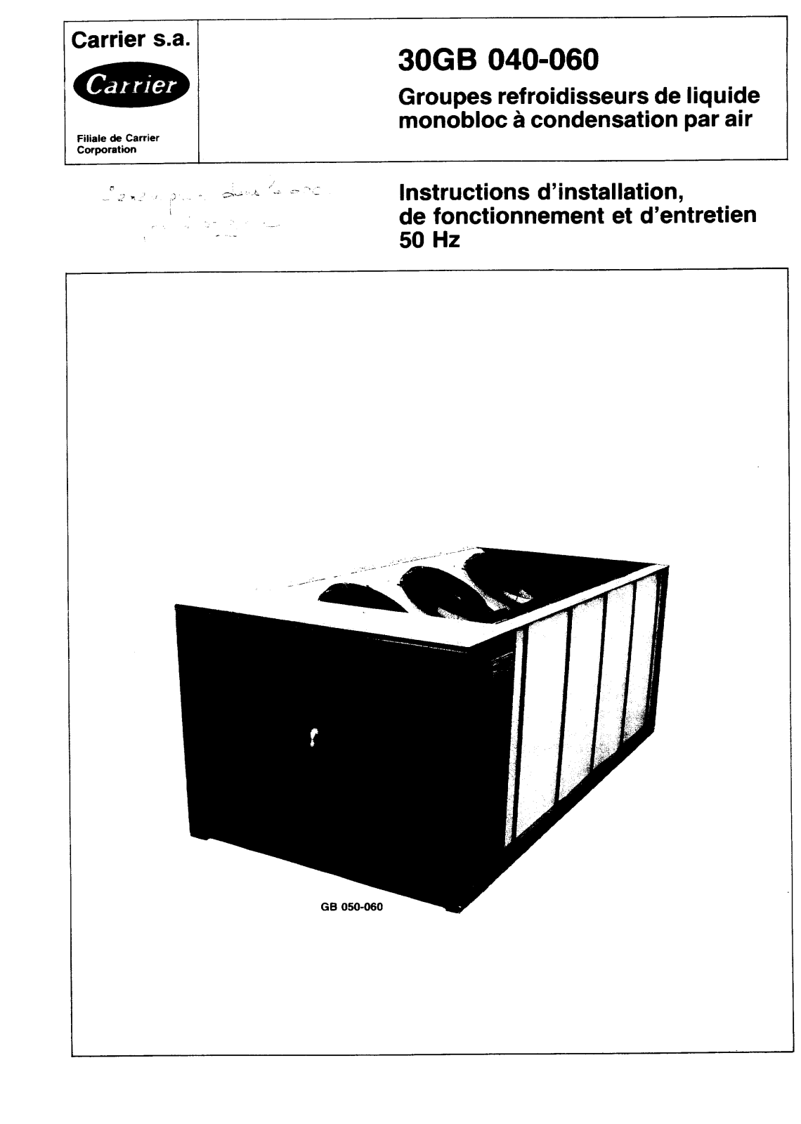 Carrier 30GB040-060IOM User Manual