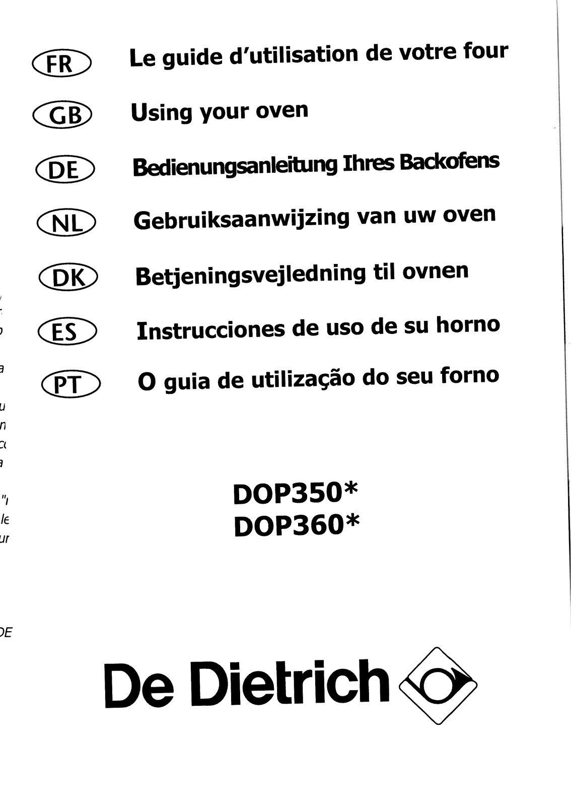 DE DIETRICH DOP360 User Manual