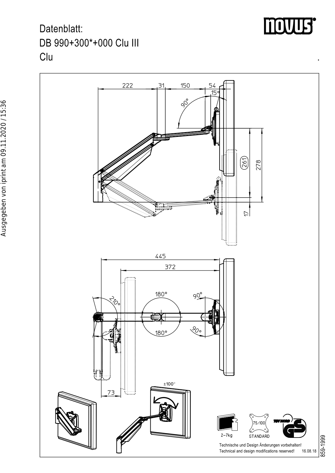 NOVUS 9903011000, 9903018000, 9903019000 Technical drawing - ManualMachine.com