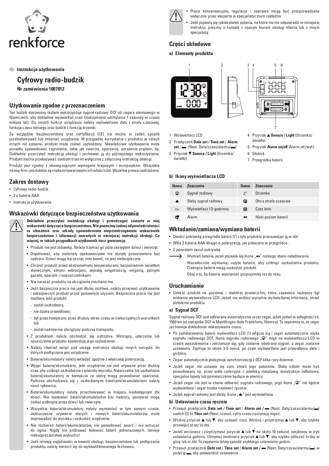 Renkforce RC123X User guide