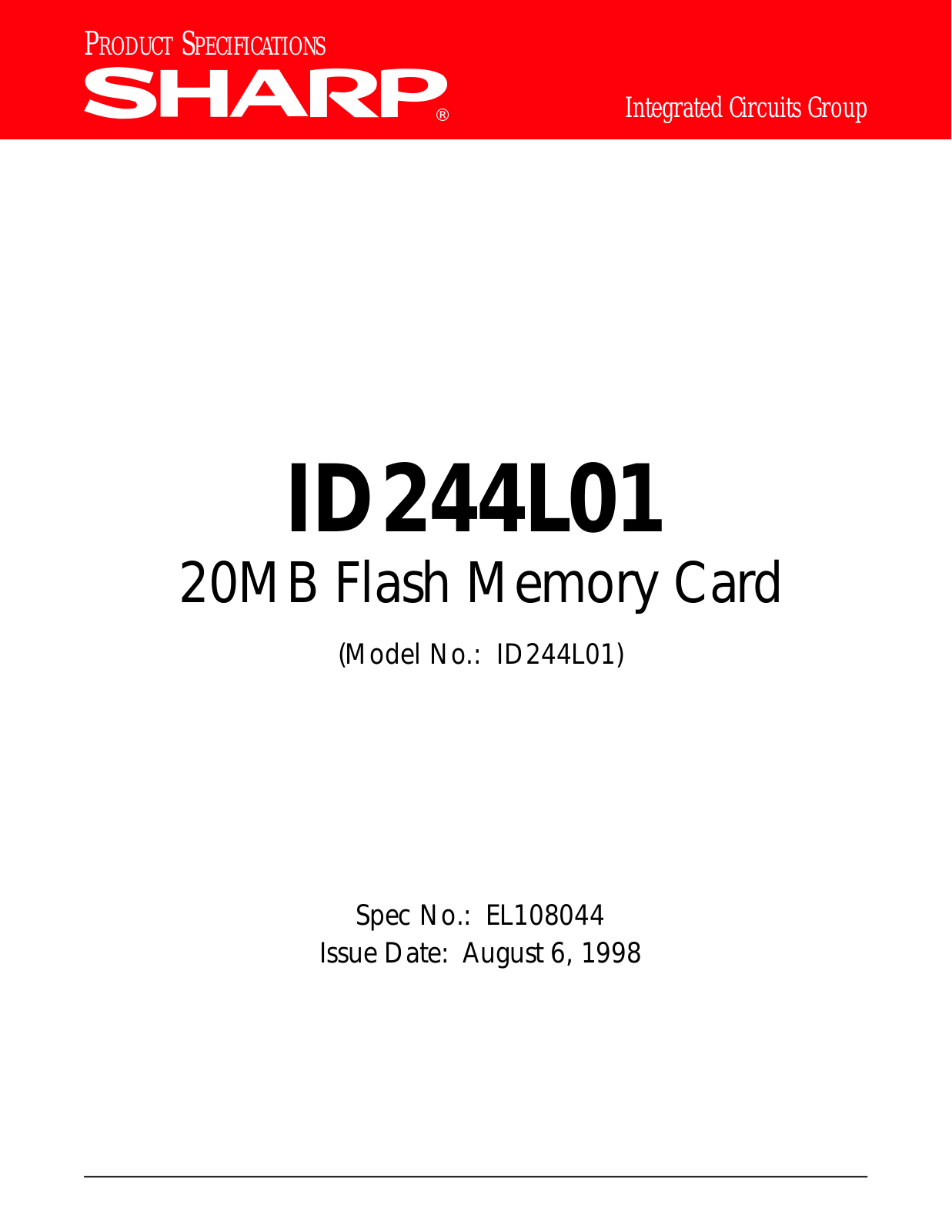 Sharp ID244L01 Datasheet