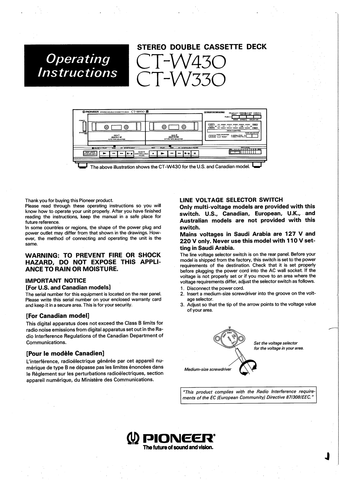 Pioneer CTW-430-R Owners manual