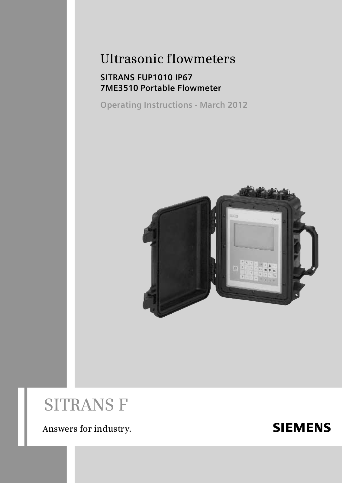 Siemens SITRANS FUP1010,7ME3510 Operating Instructions Manual