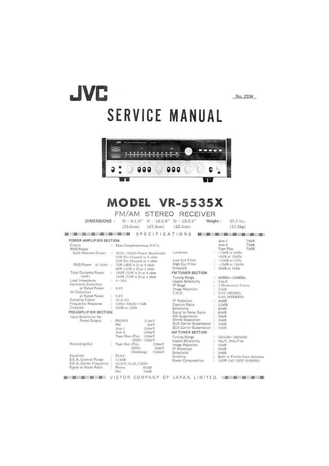 Jvc VR-5535-X Service Manual