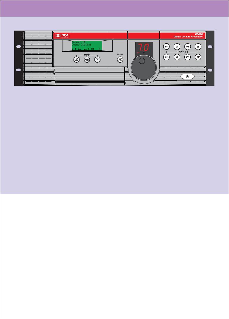 Dolby Laboratories CP650 User Manual