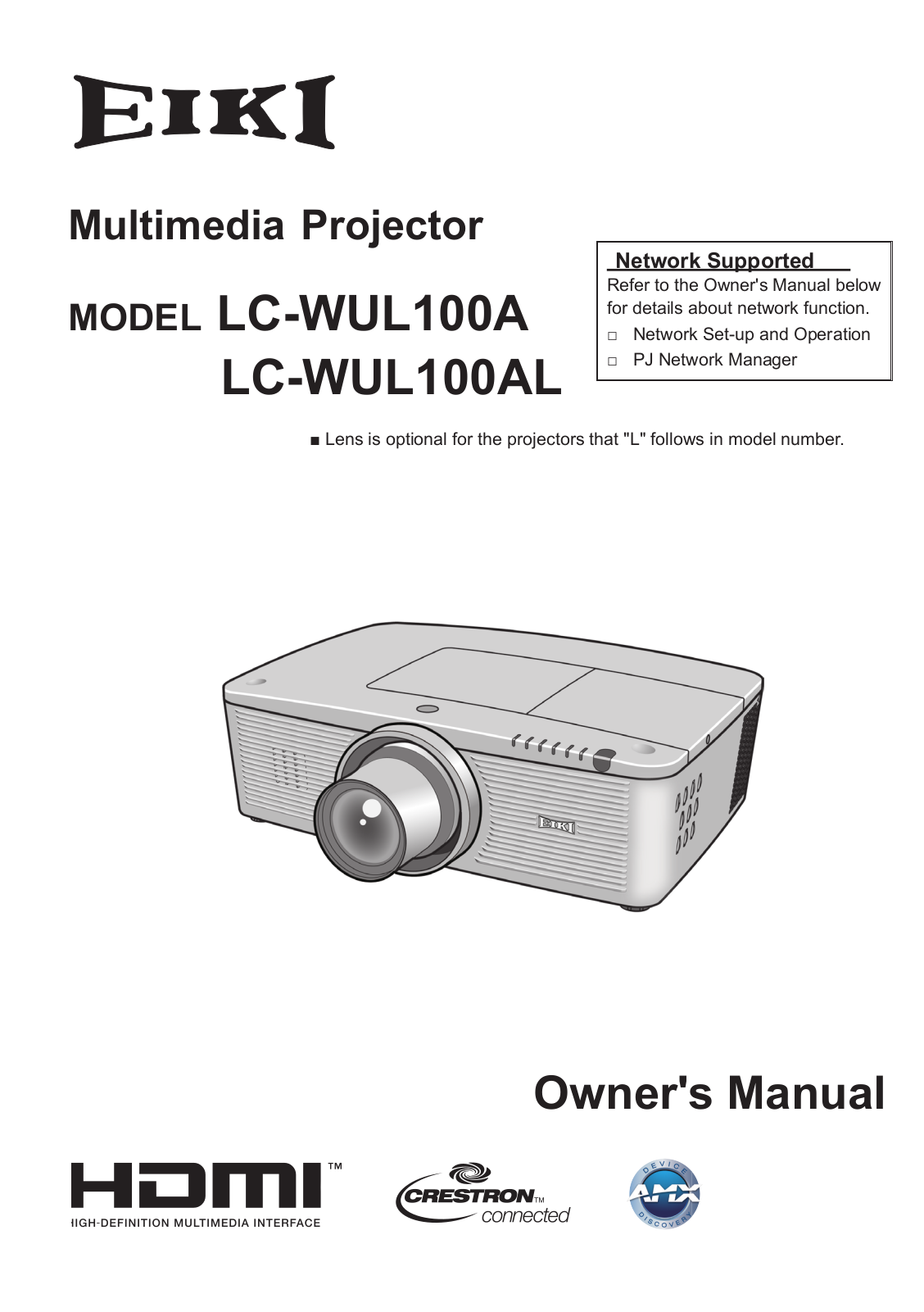 EIKI LC-WUL100A, LC-WUL100AL User Manual