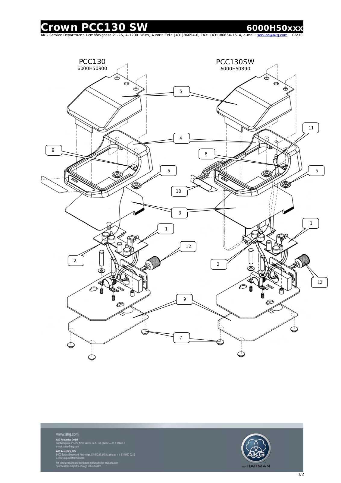 AKG 6000H50900, 6000H508905 User Manual