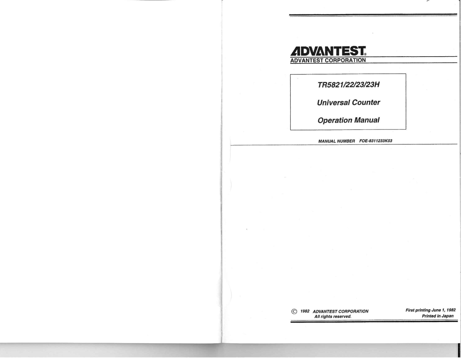 Advantest tr5821, tr5822, tr5823 schematic