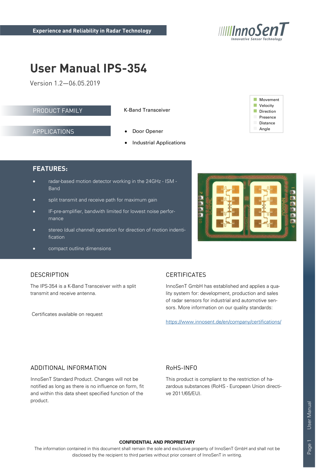 InnoSenT IPS354 User Manual