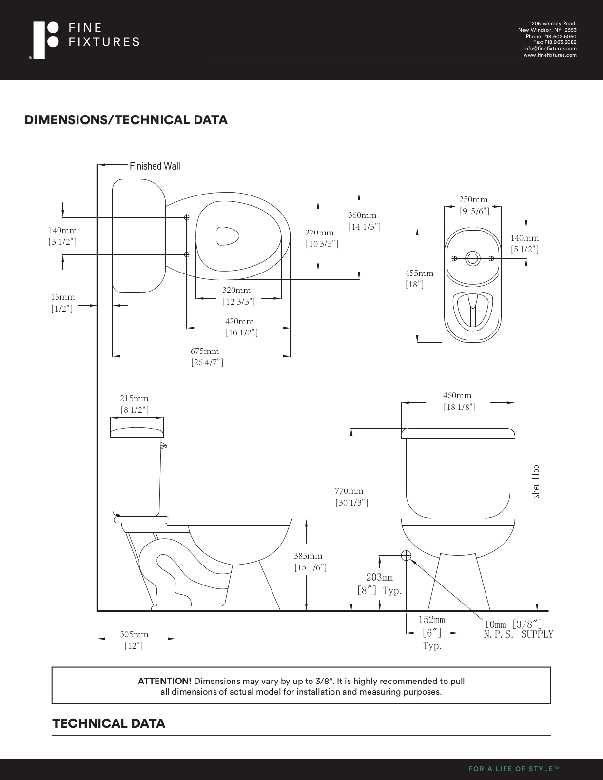 Fine Fixtures BTBN3W Specifications - ManualMachine.com