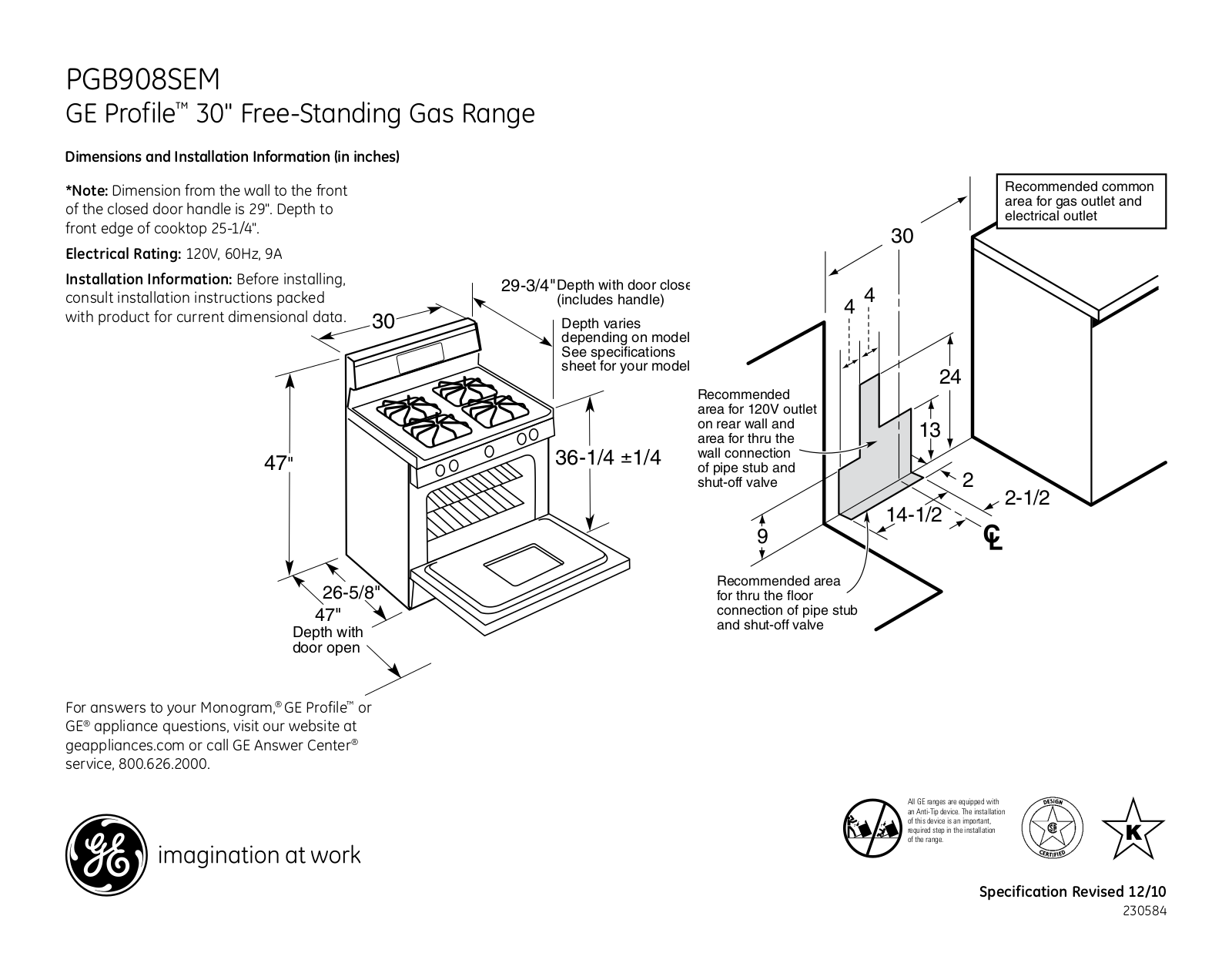 GE PGB908SEM User Manual