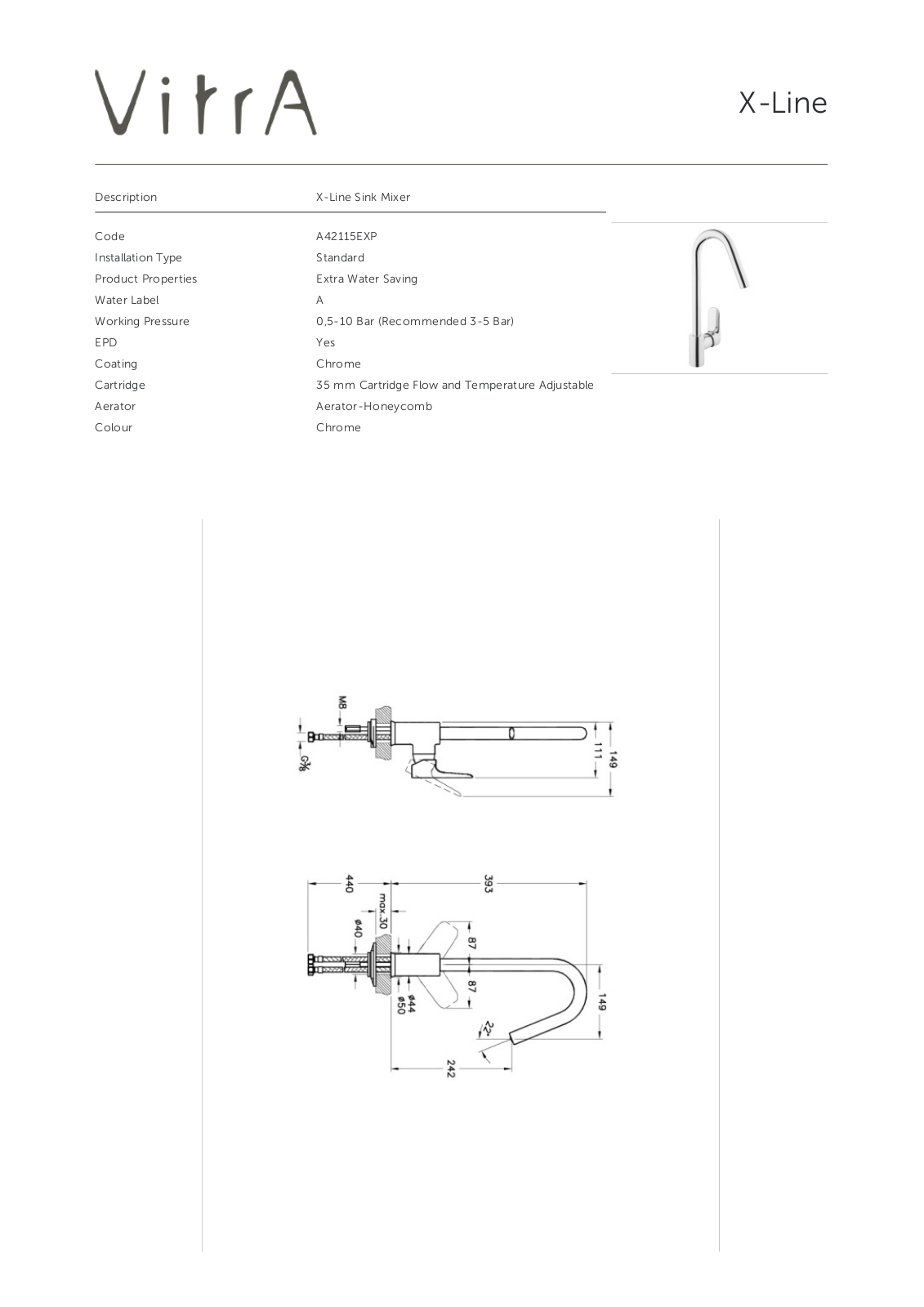 Vitra A42115EXP Datasheet