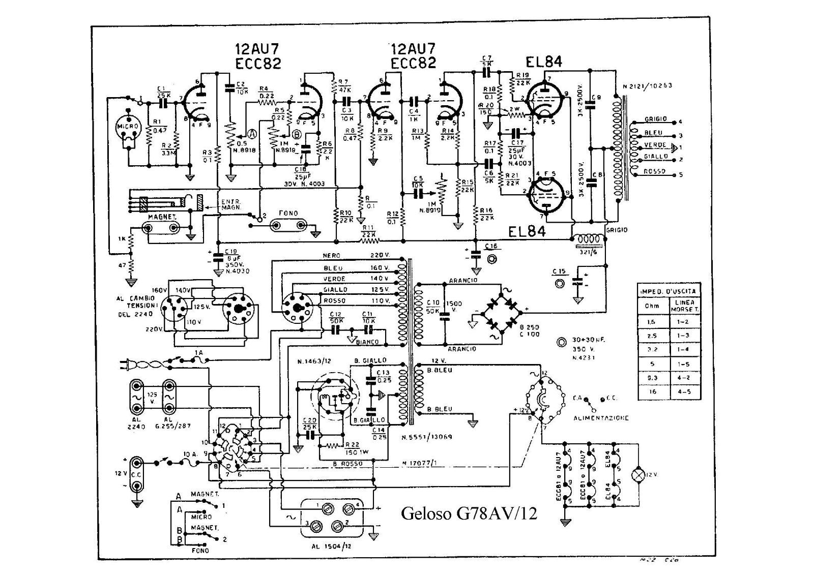 Geloso g287av schematic