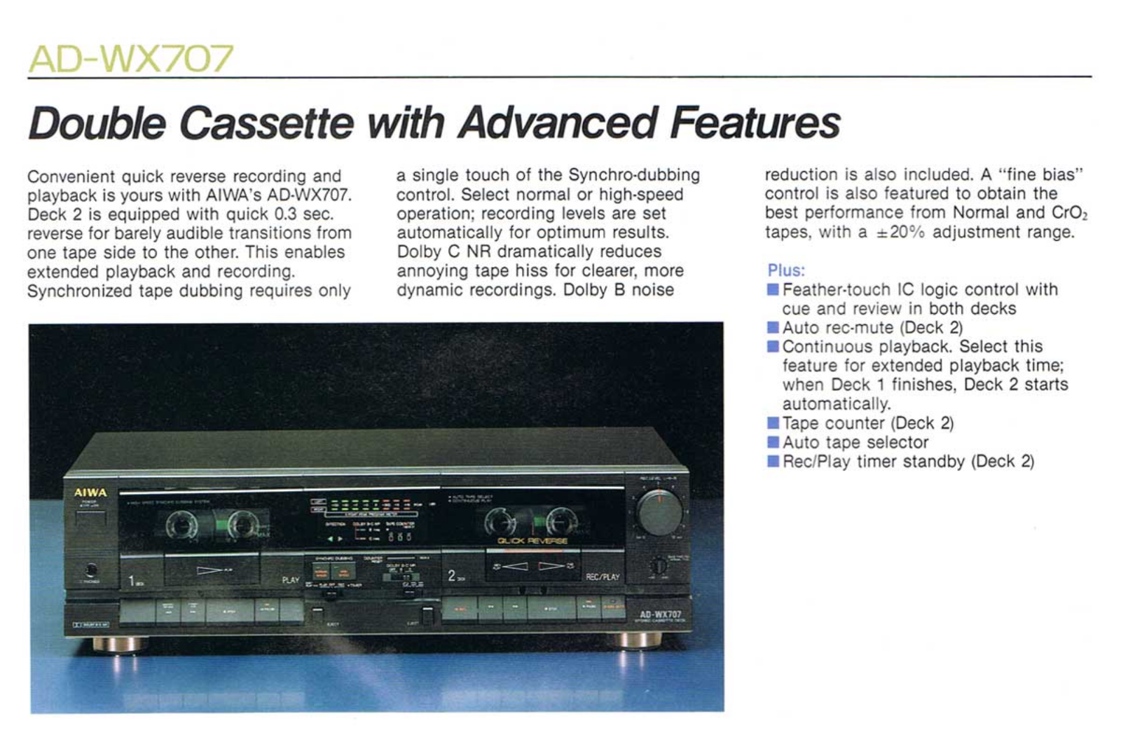 Aiwa ADWX-707 Brochure