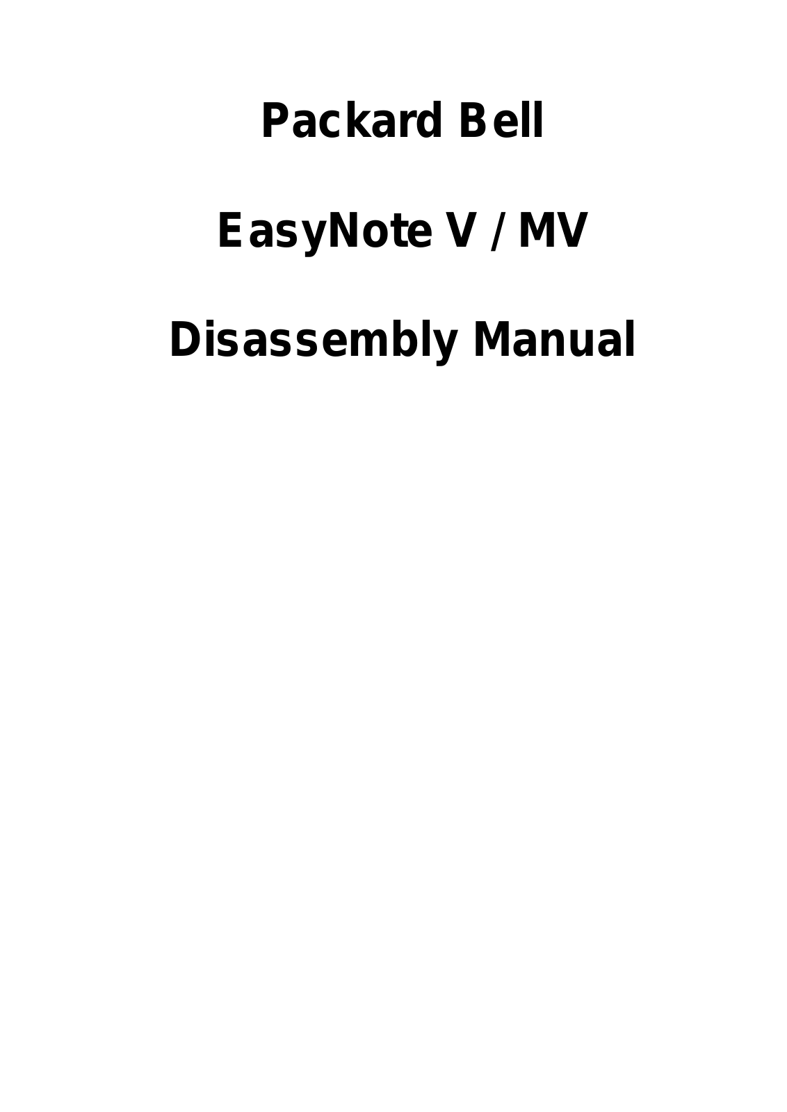 PackardBell easynote v mv Service Manual