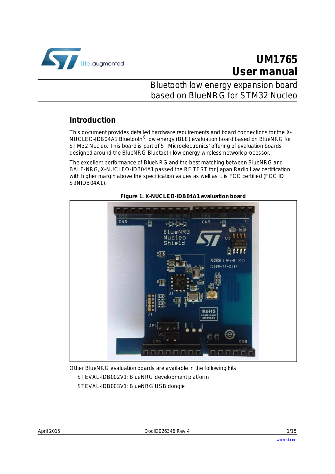 ST Microelectronics IDB04A1 User Manual