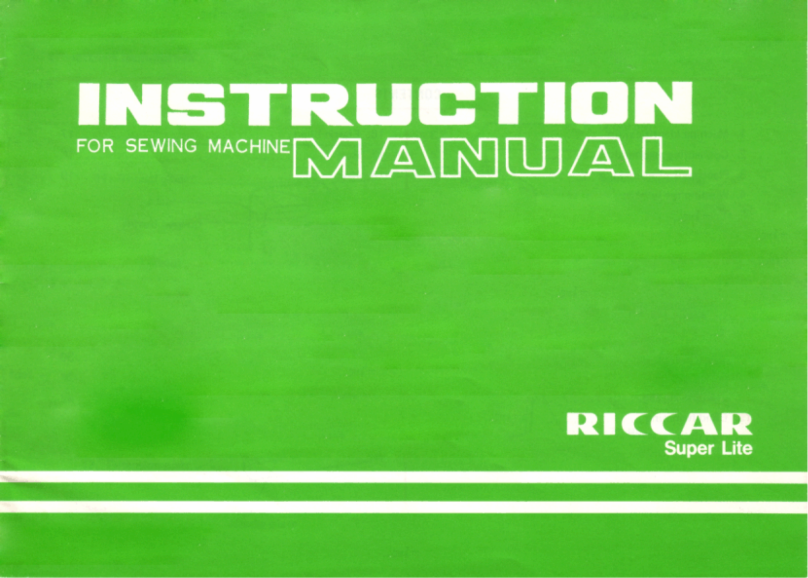 RICCAR R918 Instruction Manual