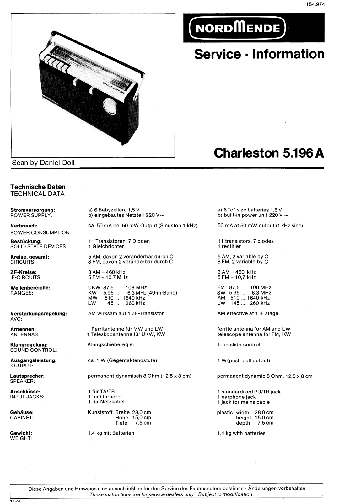 Nordmende Charleston-5.196.A Schematic