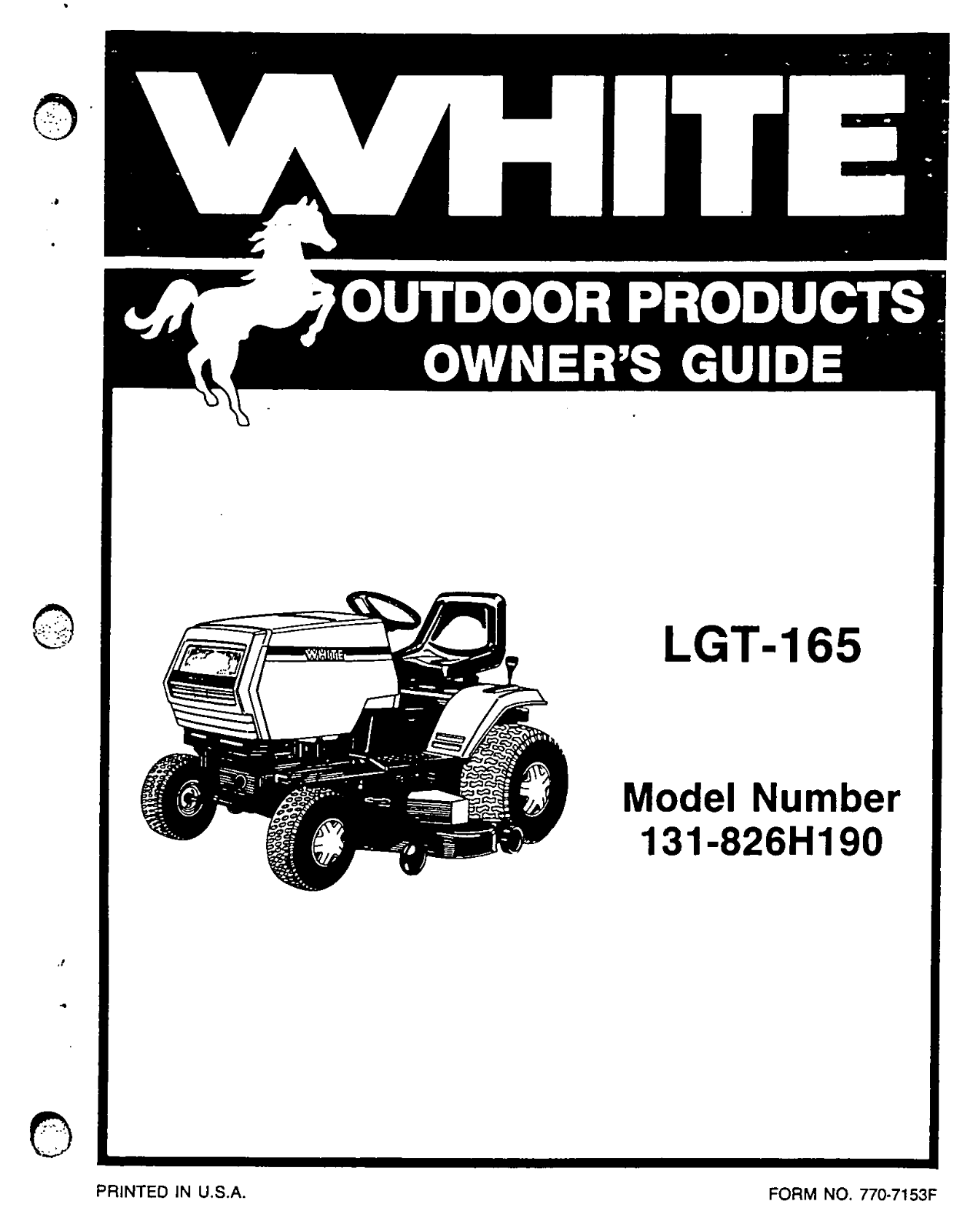 White 131-826H190 User Manual