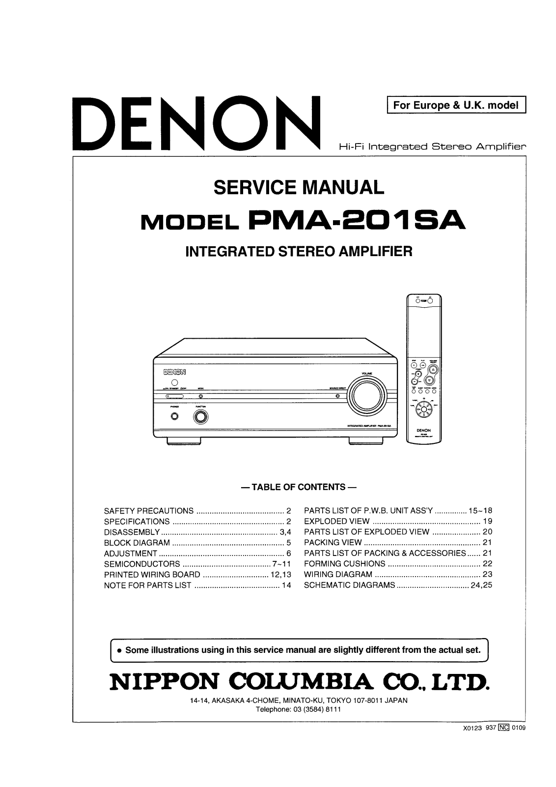 Denon PMA - 201 SA Service Manual