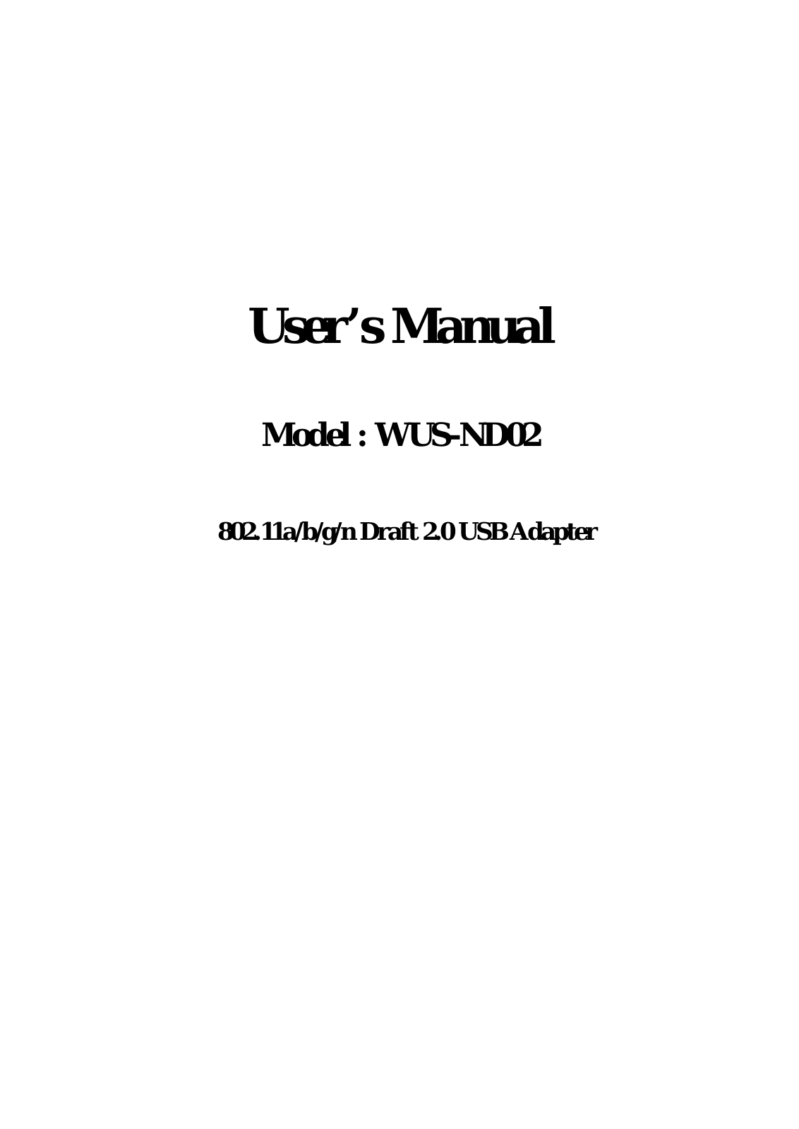 Alpha Networks WUSND02 user manual